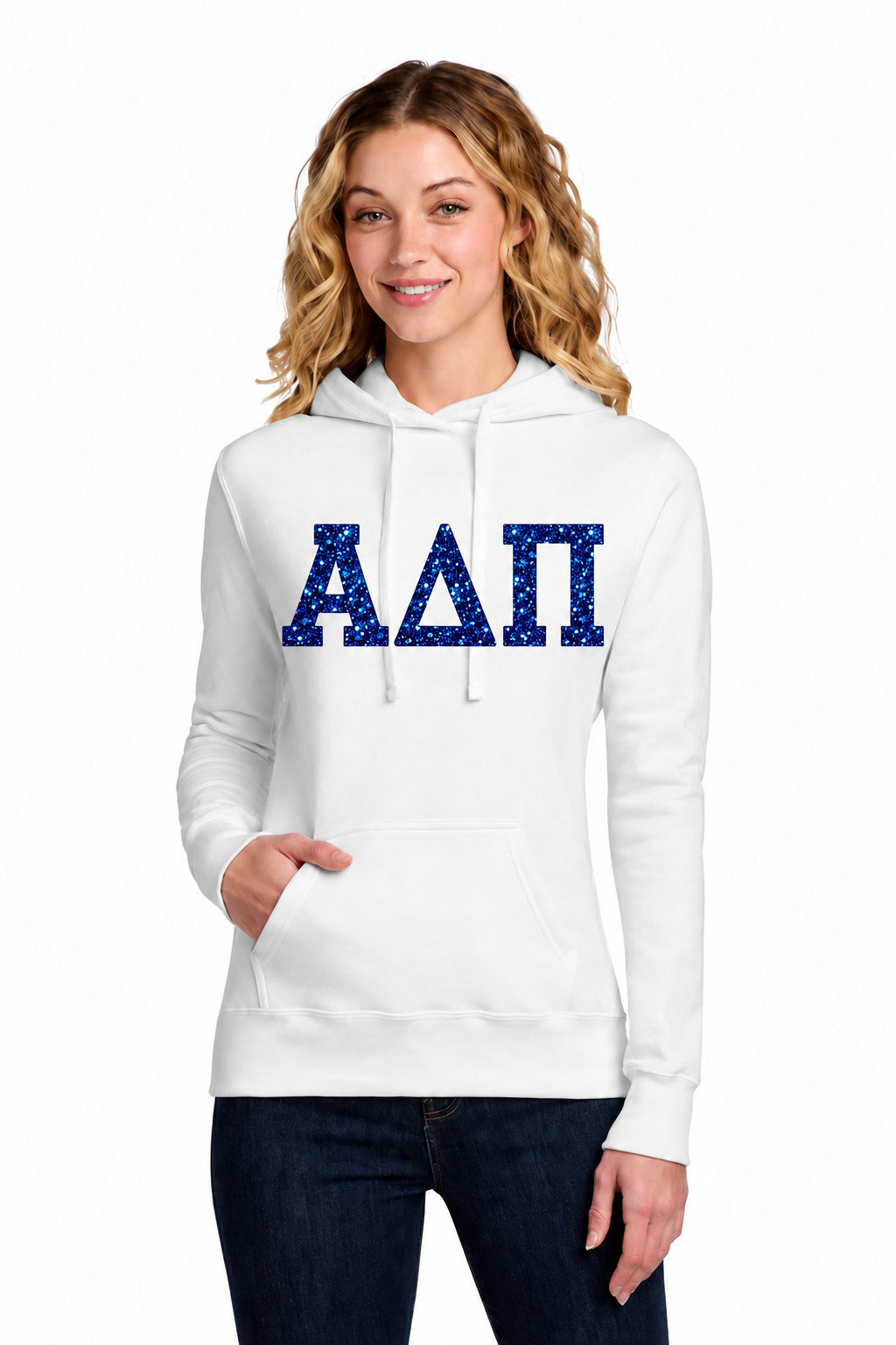 Alpha Delta Pi Unisex Hooded Drawstring Sweatshirt with Pockets