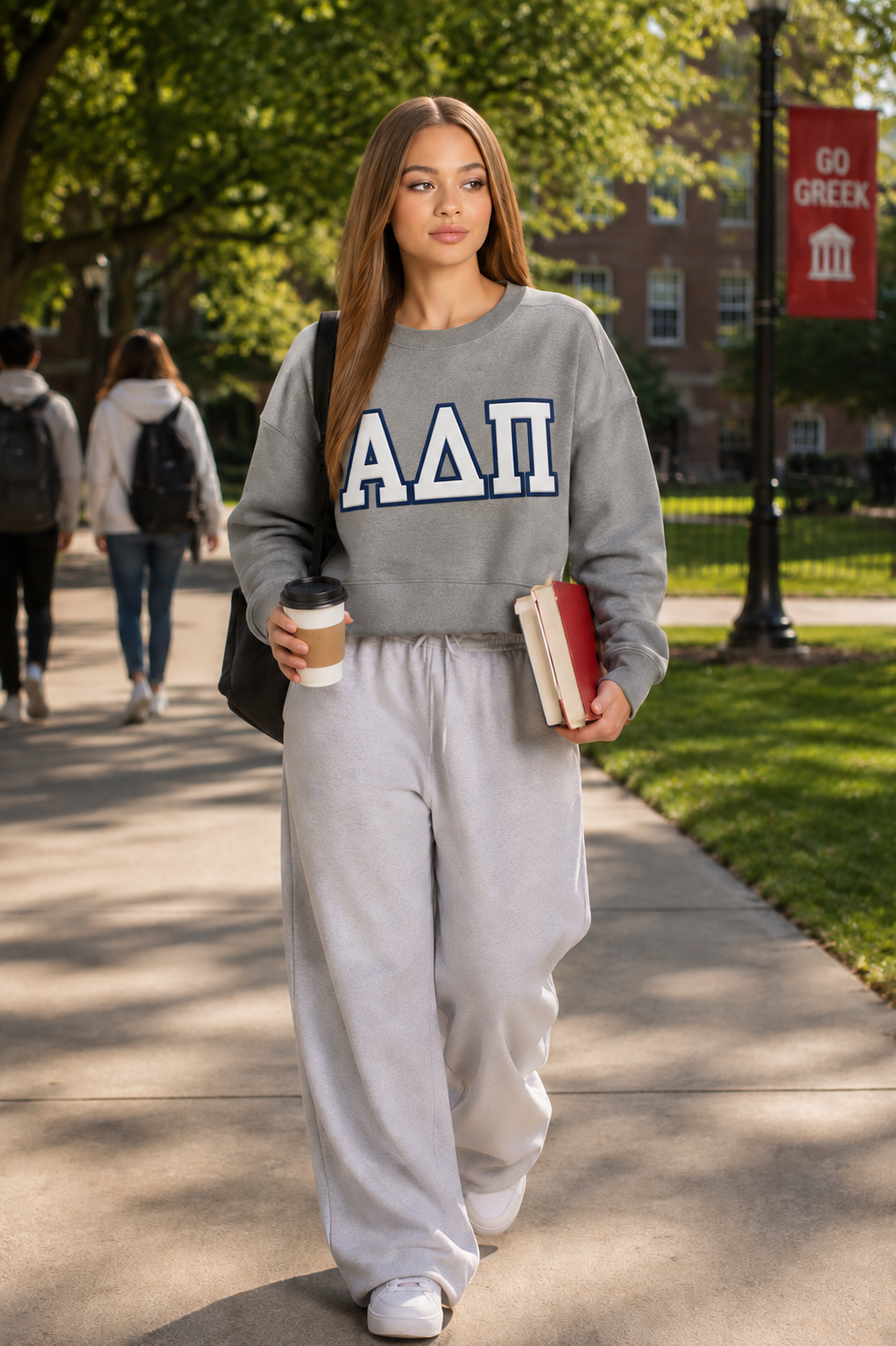 Alpha Delta Pi Fleece Cropped Crew Sweatshirt