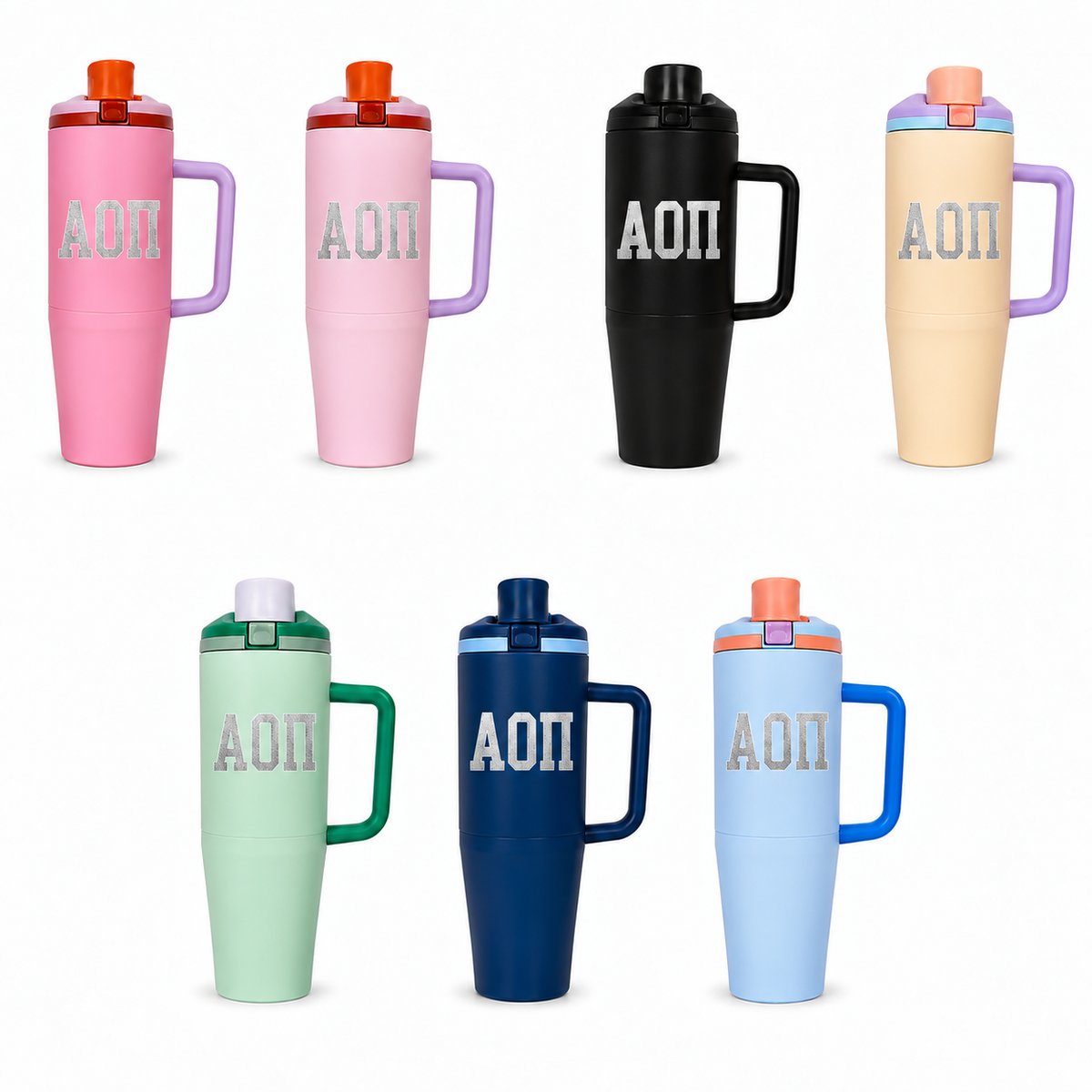 Alpha Omicron Pi Leak Proof Flip Top Water Bottle