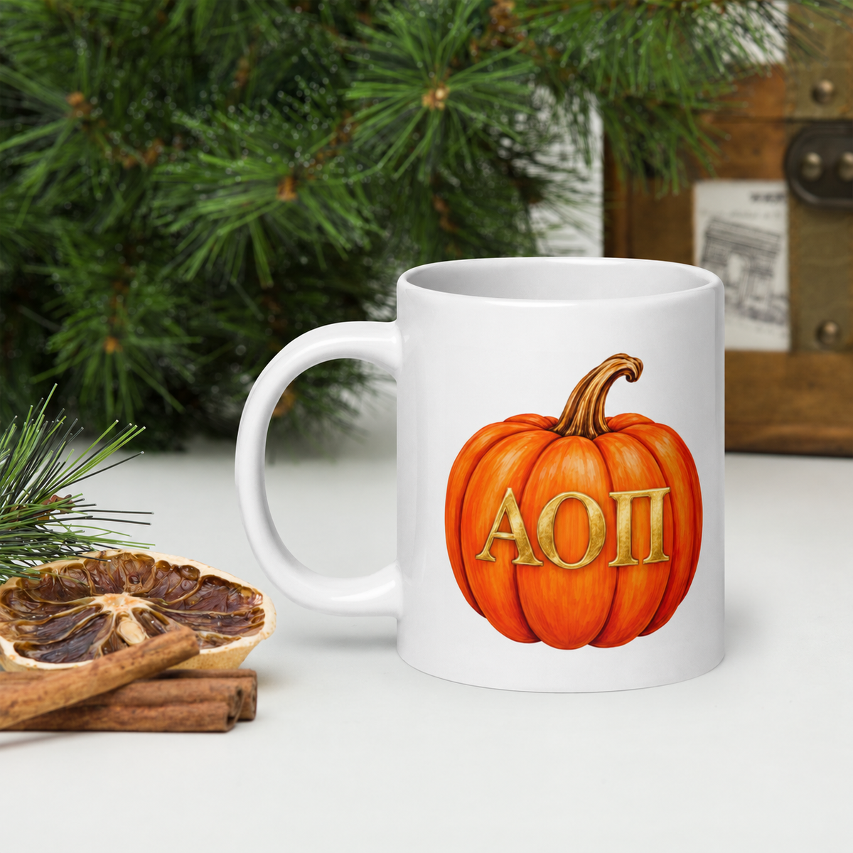 Alpha Omicron Pi Holiday glossy mug