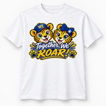 Baby Jags Together We ROAR artwork centered on a white t-shirt