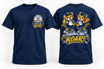 navy t-shirt with ROAR badge at left chest and Baby Jags ROAR artwork centered on back