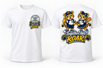 white t-shirt with ROAR badge at left chest and Baby Jags ROAR artwork centered on back