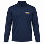 Somerset Avenir Straight Collegiate PosiCharge Competitor Quarter-Zip generated garment mockup in Navy.