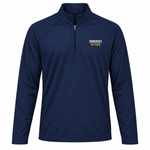 Somerset Avenir Straight Collegiate Sport-Wick Stretch Quarter-Zip generated garment mockup in Navy.