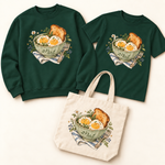 Storybook — Playful Breakfast — dark green apparel preview
