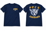 navy t-shirt with PPCESW paw at left chest and Jaguar artwork centered on back