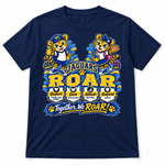 Jaguars ROAR Spirit artwork centered on a navy t-shirt