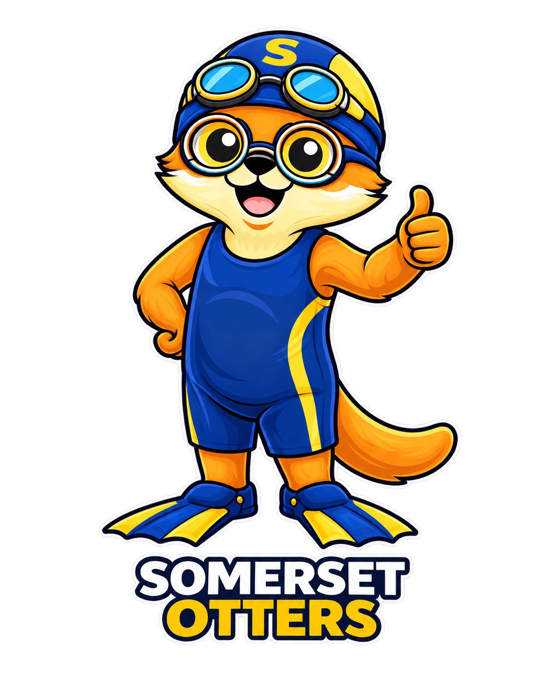 Swimming otter artwork for personalized Somerset Avenir bottles. Design reference only; not a bottle mockup.