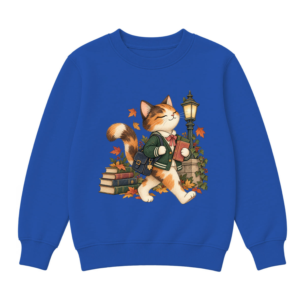 Storybook — Campus Book Cat — Classic Youth Sweatshirt / Royal