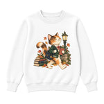 Storybook — Campus Book Cat — Classic Youth Sweatshirt / White