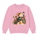 Storybook — Campus Book Cat — Premium Youth Sweatshirt / Pink