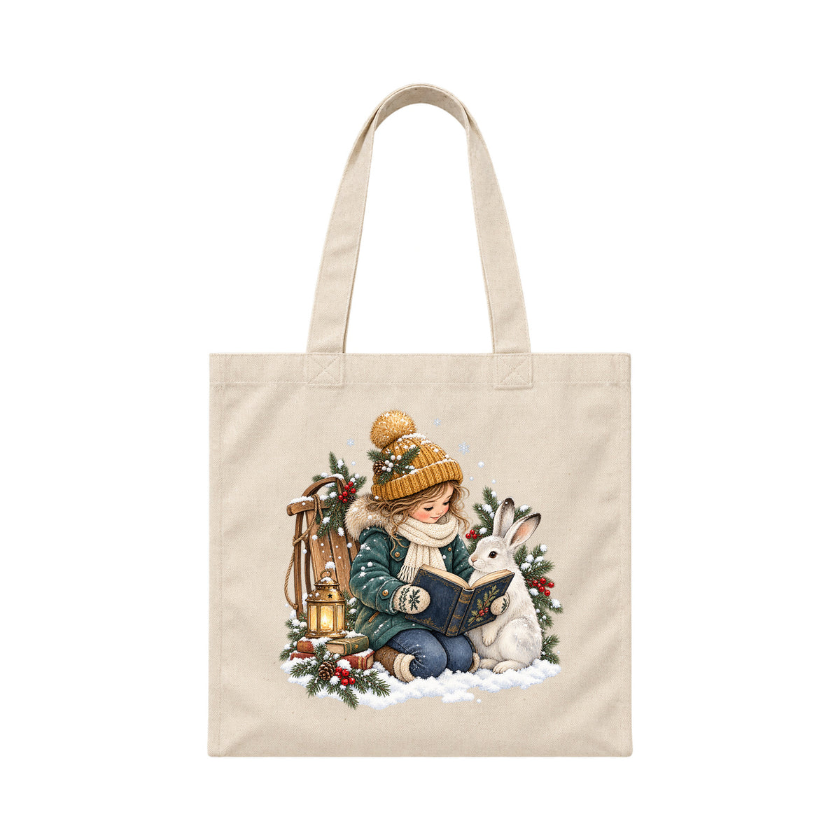 Storybook — Winter Reading Adventure — Canvas Tote / Natural