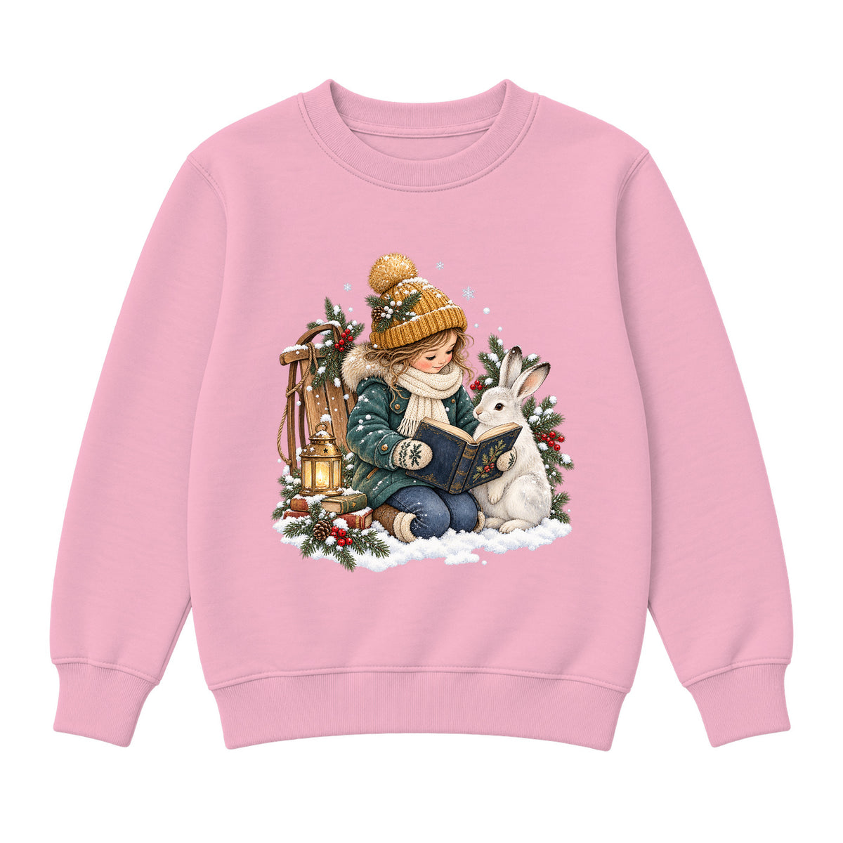 Storybook — Winter Reading Adventure — Premium Youth Sweatshirt / Pink
