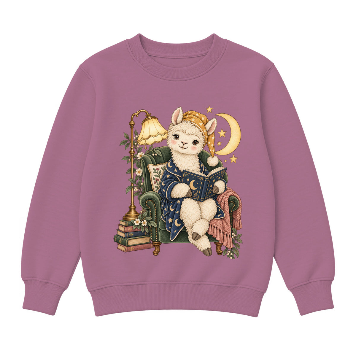 Storybook — Moonlight Alpaca Reader — Premium Youth Sweatshirt / Mauvelous