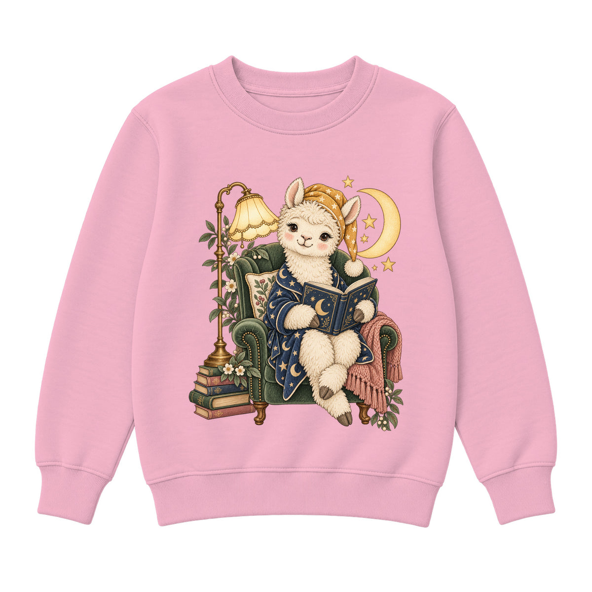 Storybook — Moonlight Alpaca Reader — Premium Youth Sweatshirt / Pink