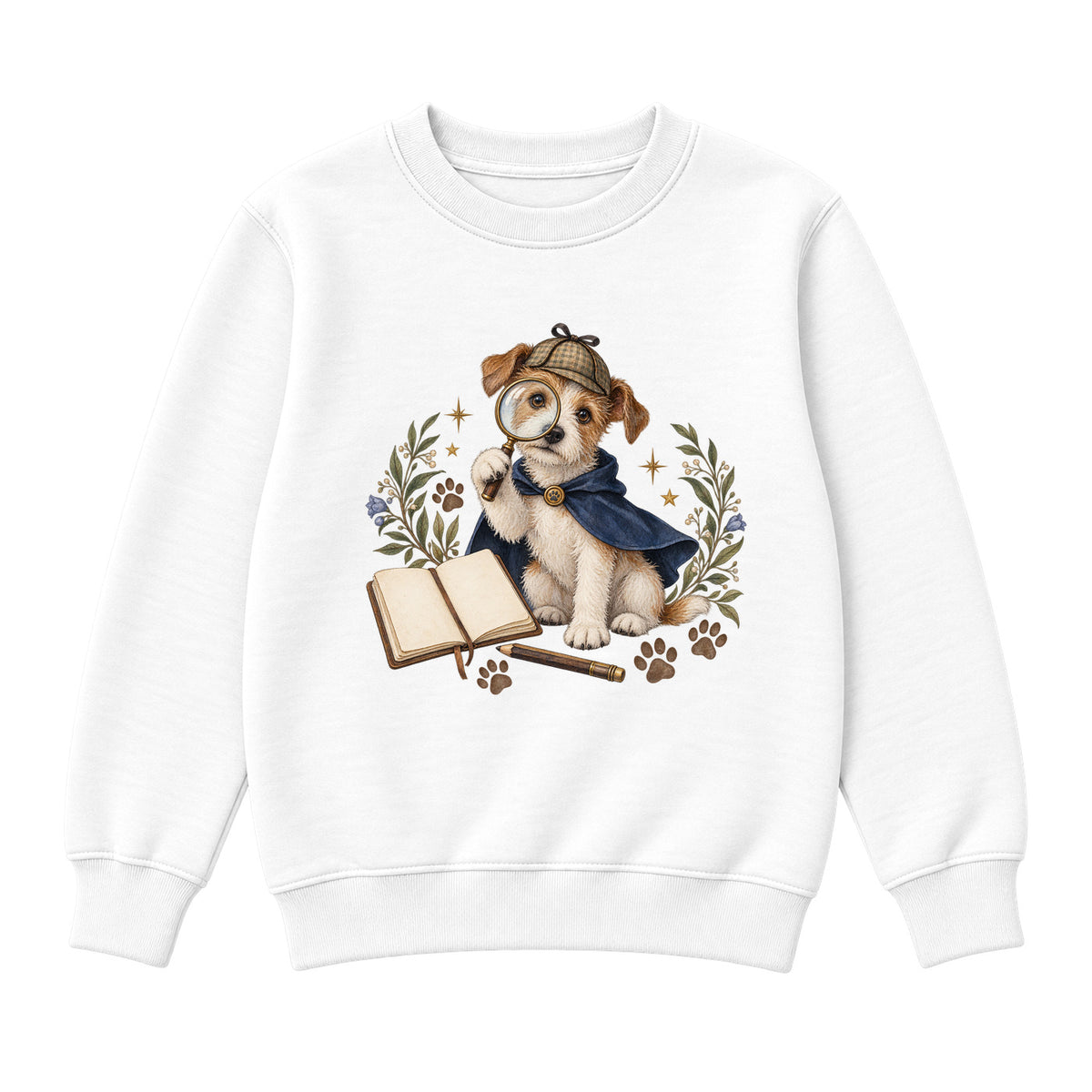 Storybook — Hero Dog Detective — Classic Youth Sweatshirt / White