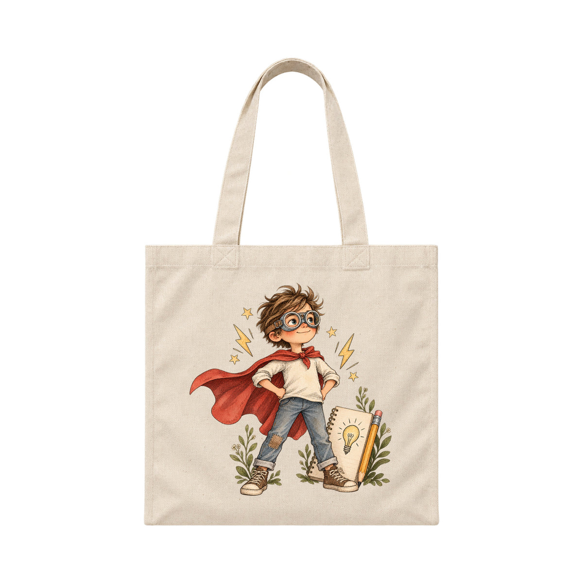Storybook — Kid Superhero — Canvas Tote / Natural