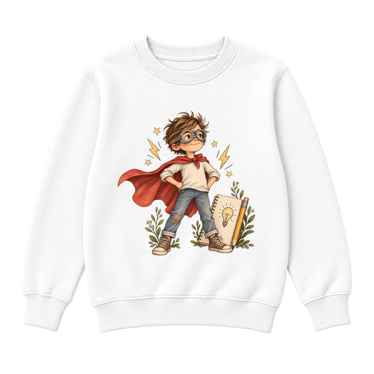 Storybook — Kid Superhero — Classic Youth Sweatshirt / White