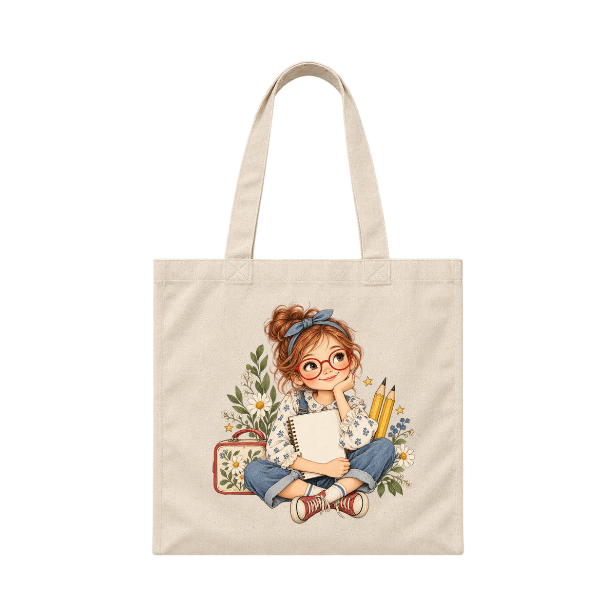 Storybook — Spunky Schoolgirl — Canvas Tote / Natural