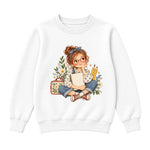 Storybook — Spunky Schoolgirl — Classic Youth Sweatshirt / White