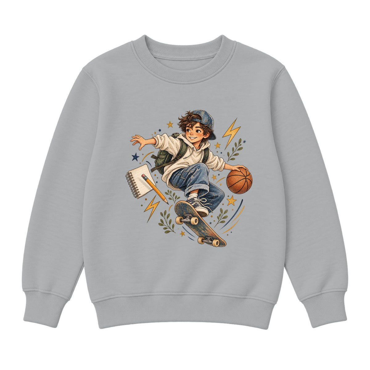 Storybook — School Comic Adventure — Classic Youth Sweatshirt / Athletic Heather