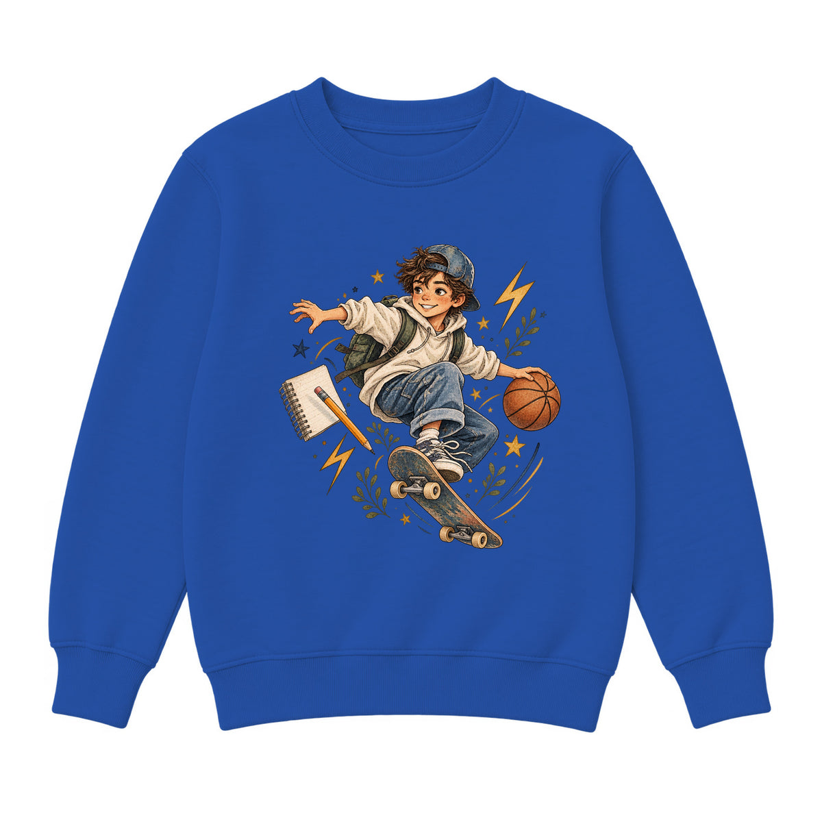 Storybook — School Comic Adventure — Classic Youth Sweatshirt / Royal