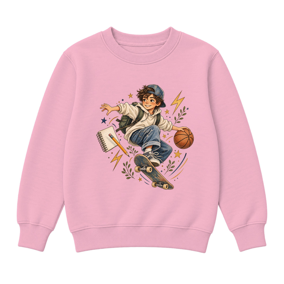 Storybook — School Comic Adventure — Premium Youth Sweatshirt / Pink