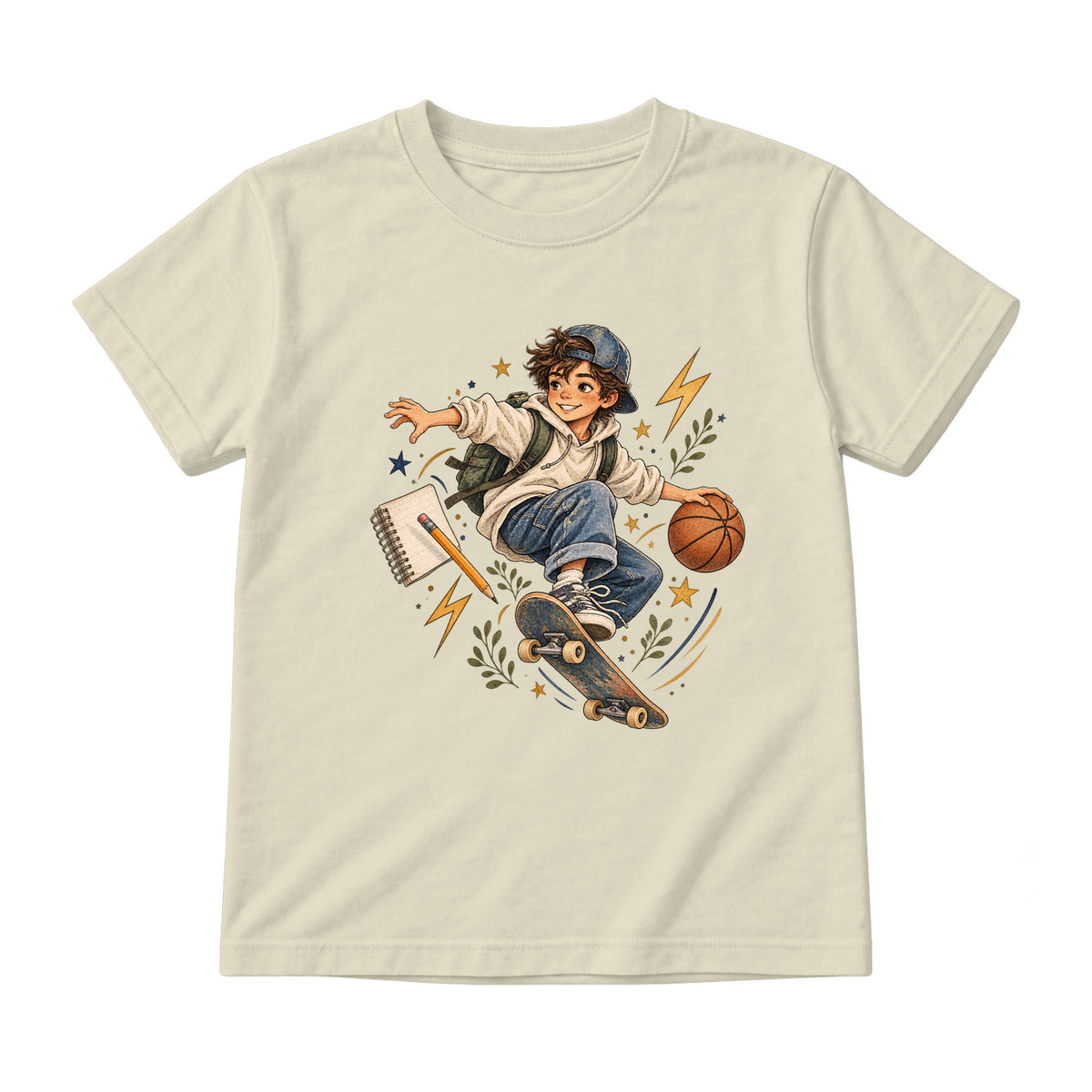 Storybook — School Comic Adventure — Youth T-Shirt / Natural