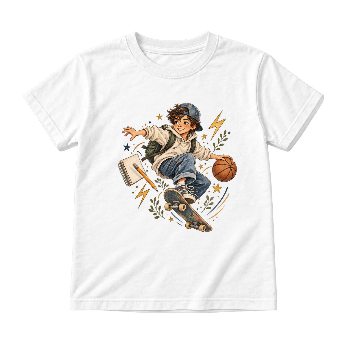 Storybook — School Comic Adventure — Youth T-Shirt / White