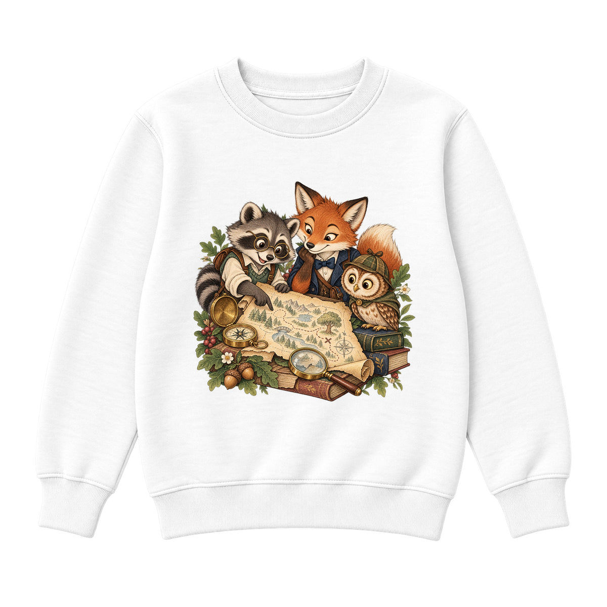 Storybook — Woodland Mystery Club — Classic Youth Sweatshirt / White