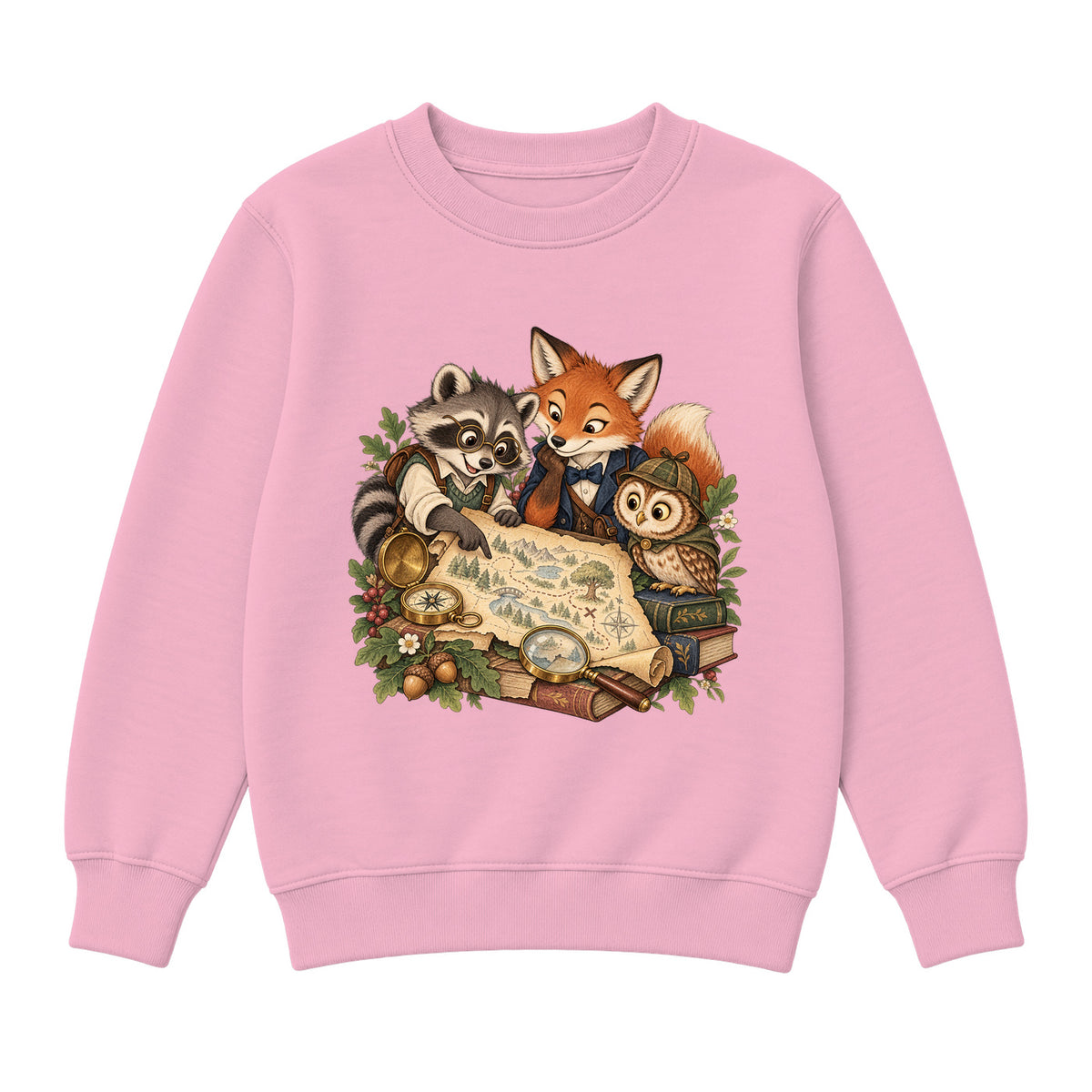 Storybook — Woodland Mystery Club — Premium Youth Sweatshirt / Pink