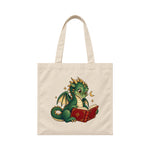 Storybook — Library Dragon — Canvas Tote / Natural