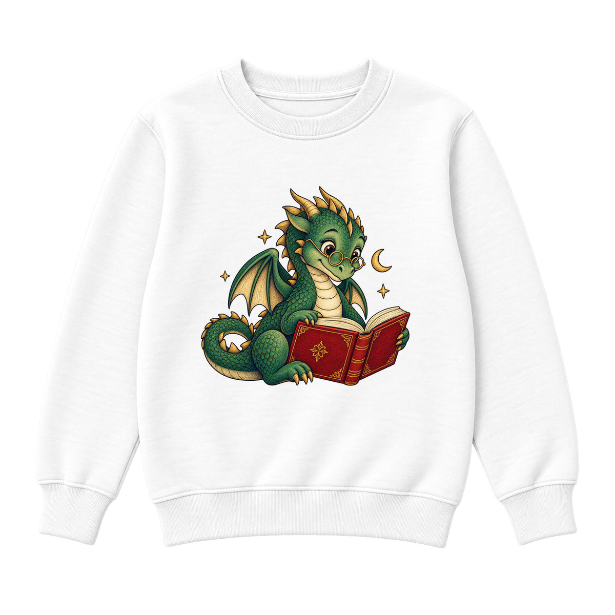 Storybook — Library Dragon — Classic Youth Sweatshirt / White