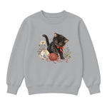 Storybook — Curious Kitten — Classic Youth Sweatshirt / Athletic Heather