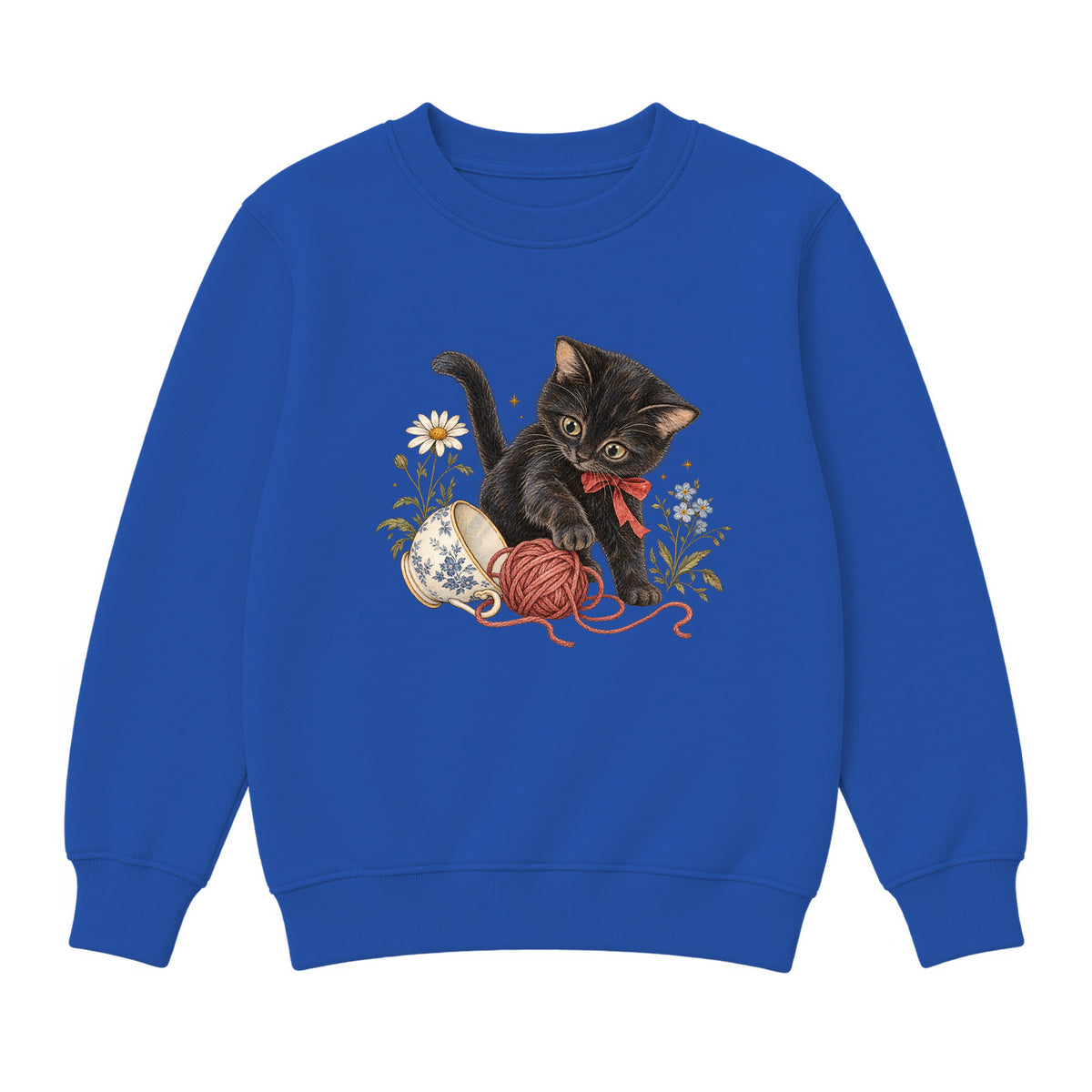 Storybook — Curious Kitten — Classic Youth Sweatshirt / Royal