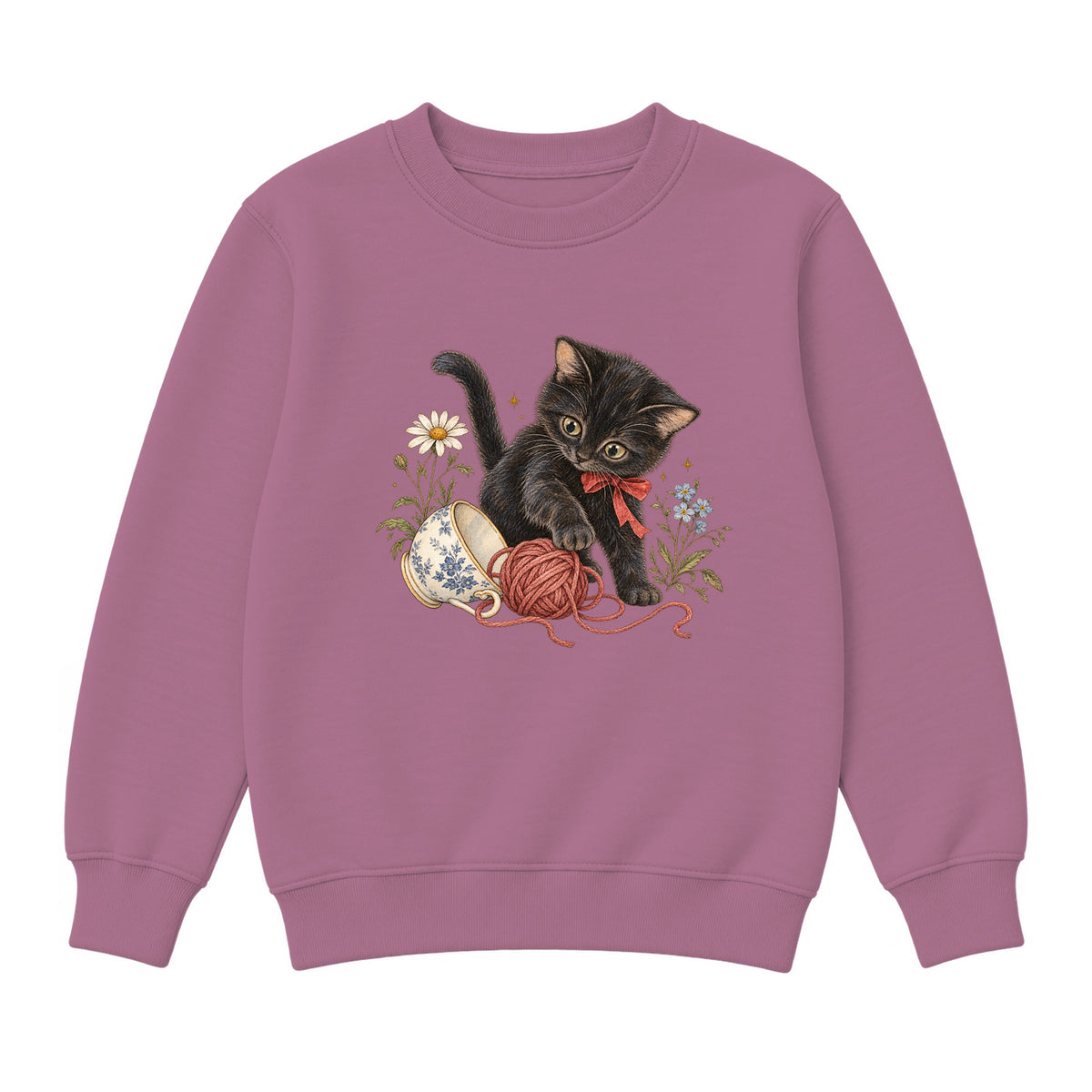 Storybook — Curious Kitten — Premium Youth Sweatshirt / Mauvelous