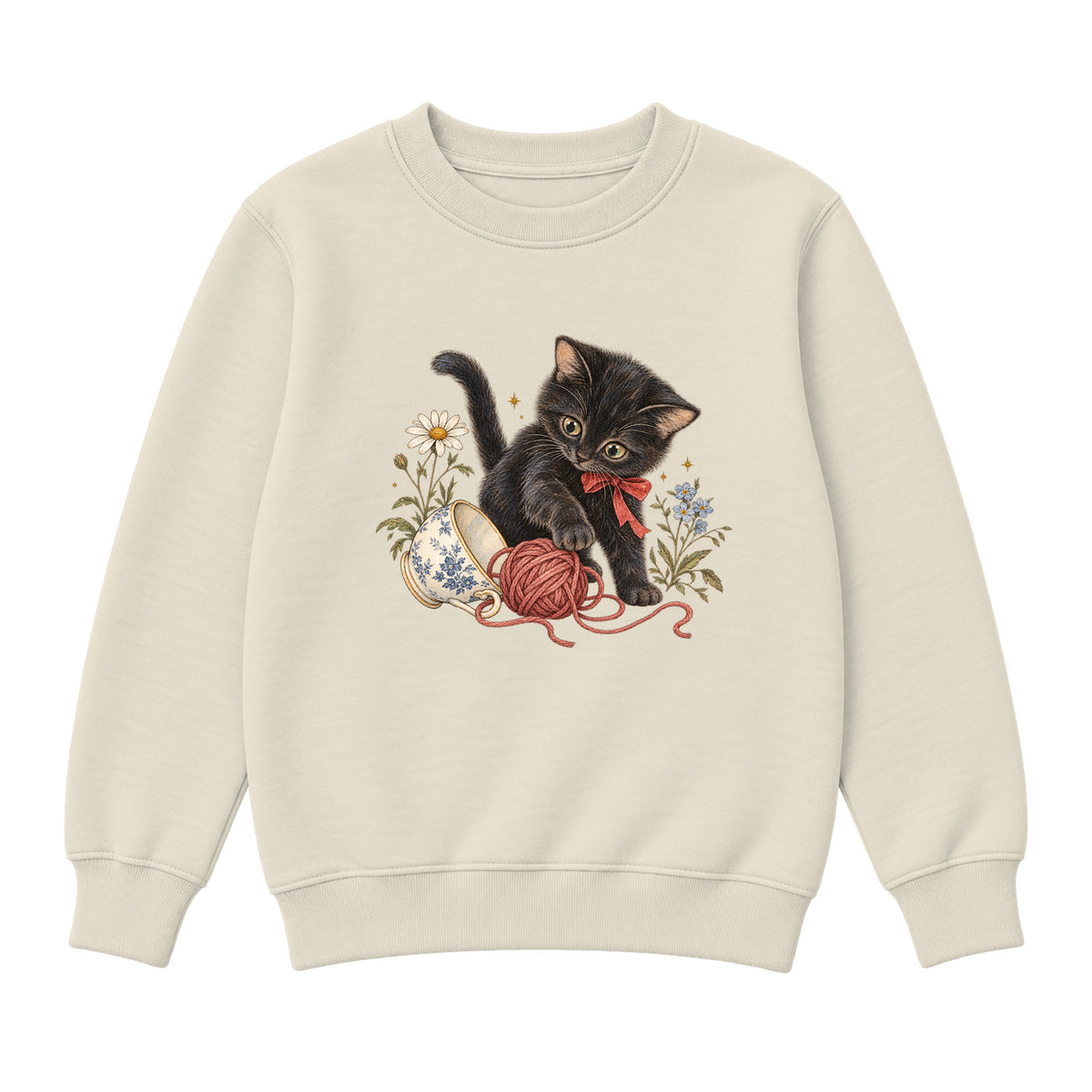 Storybook — Curious Kitten — Premium Youth Sweatshirt / Natural Heather
