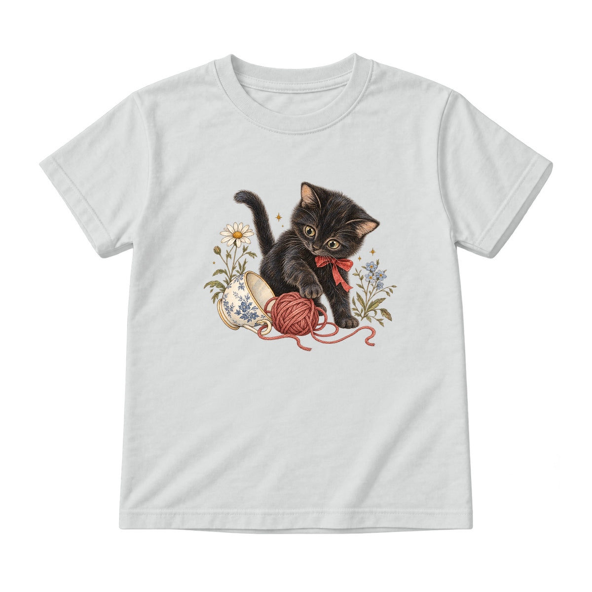 Storybook — Curious Kitten — Youth T-Shirt / Ash