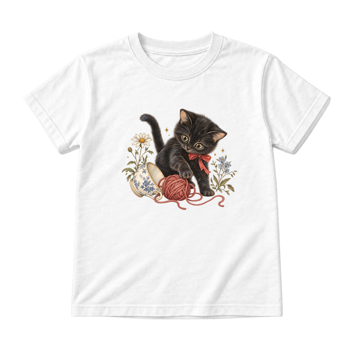 Storybook — Curious Kitten — Youth T-Shirt / White