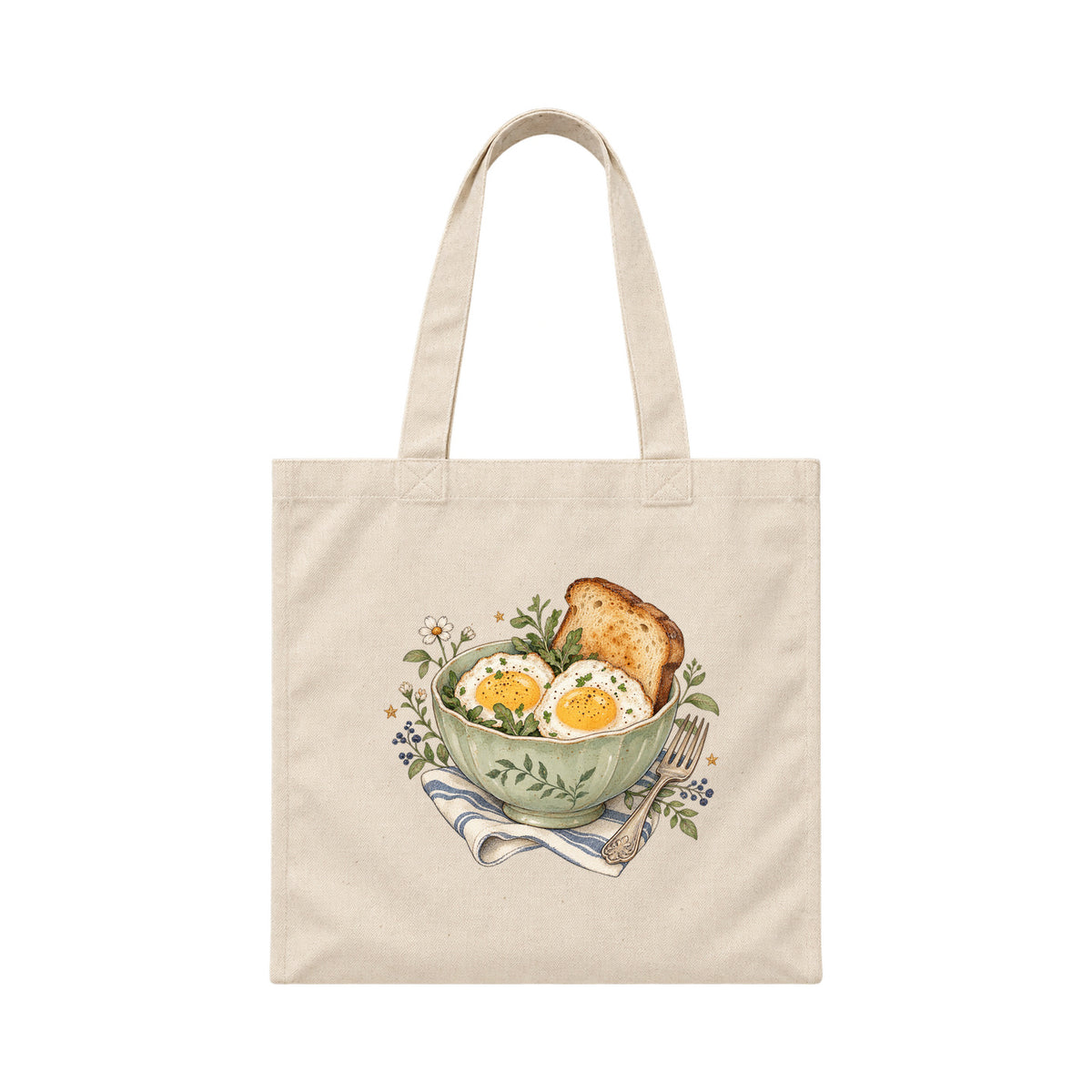 Storybook — Playful Breakfast — Canvas Tote / Natural