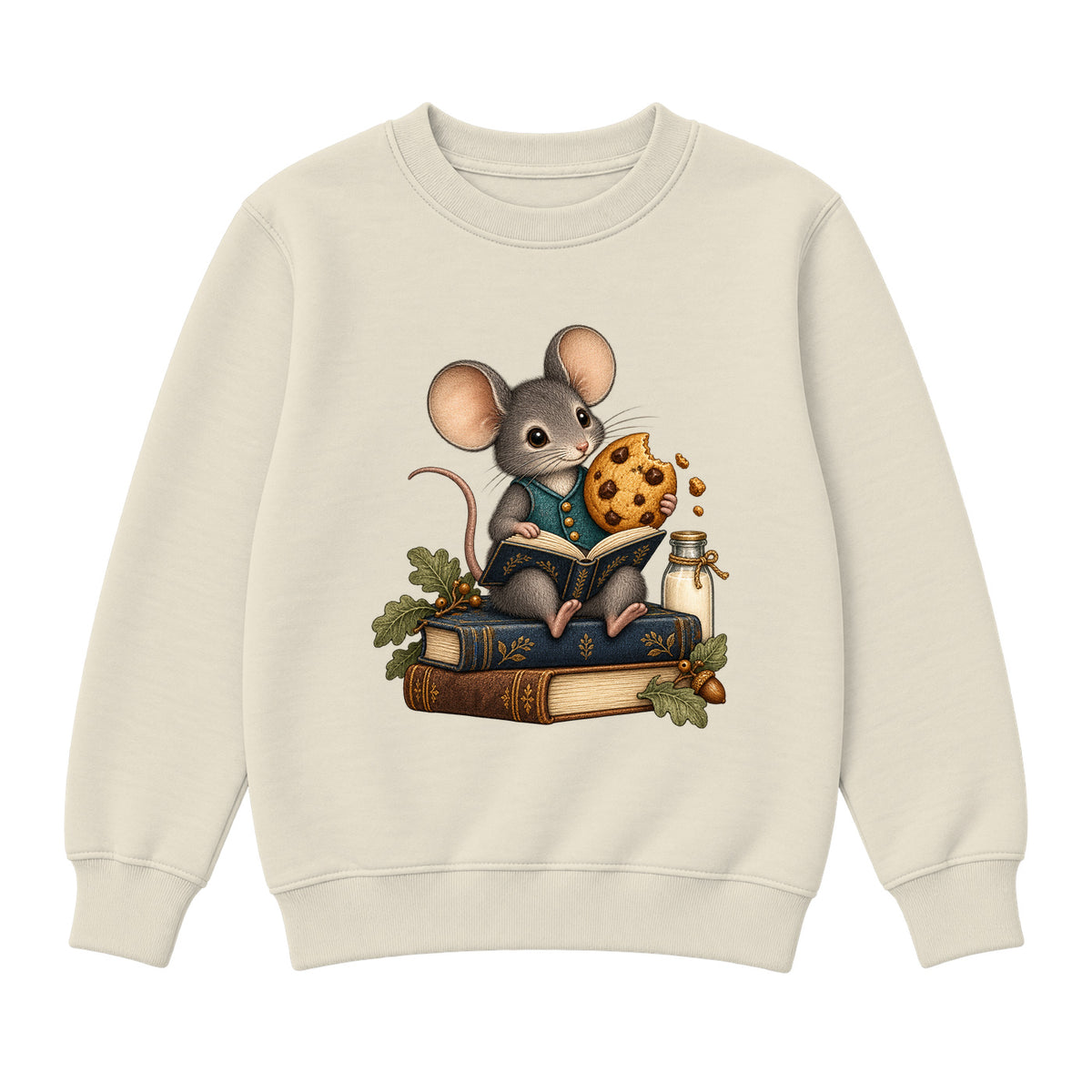 Storybook — Mouse and Cookie Storytime — Premium Youth Sweatshirt / Natural Heather