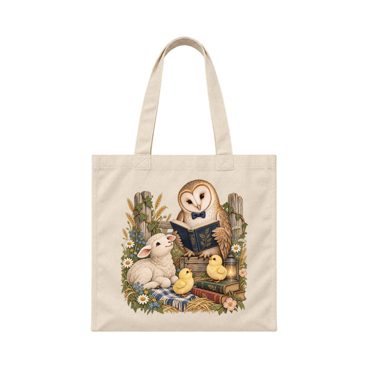 Storybook — Barnyard Book Club — Canvas Tote / Natural