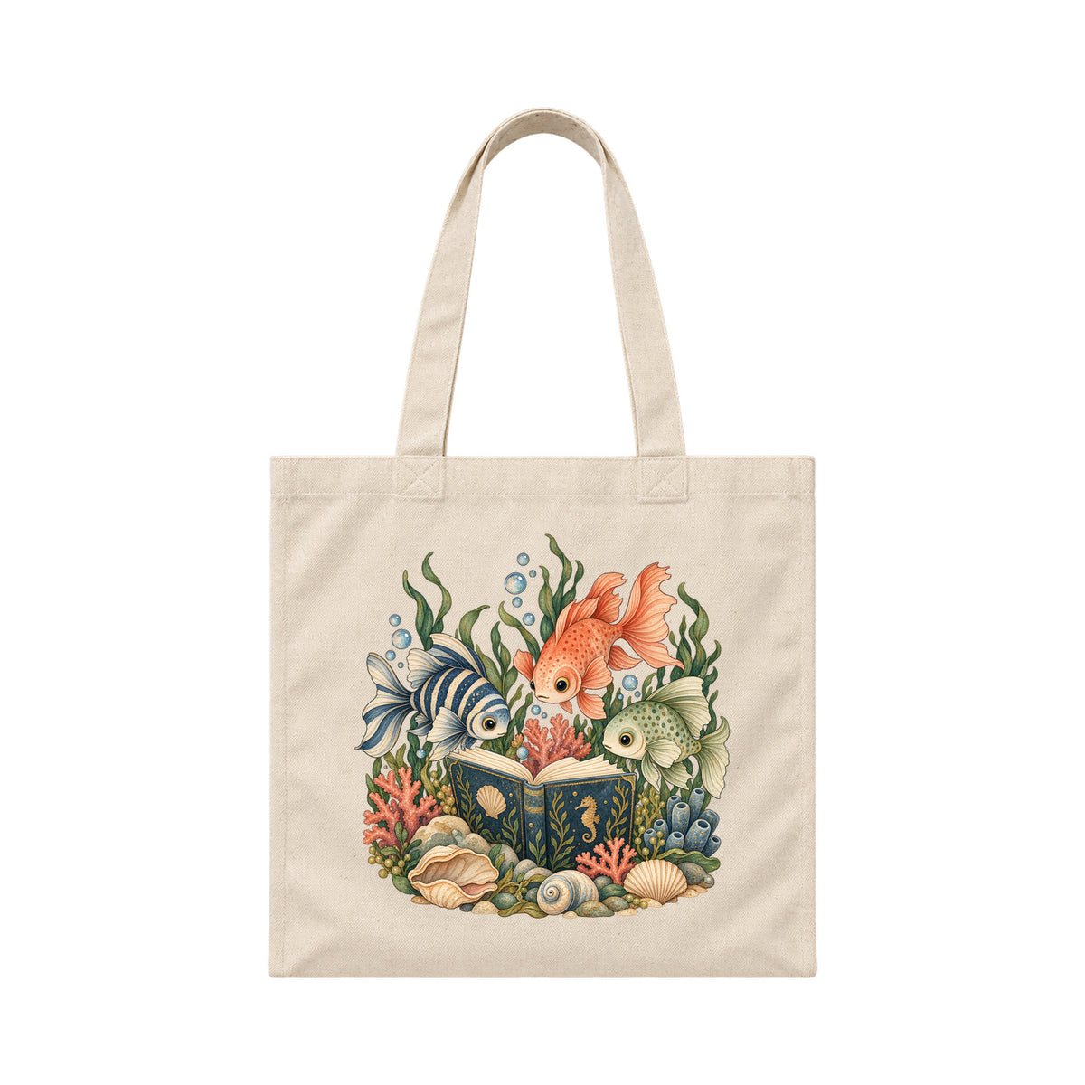 Storybook — Undersea Book Club — Canvas Tote / Natural