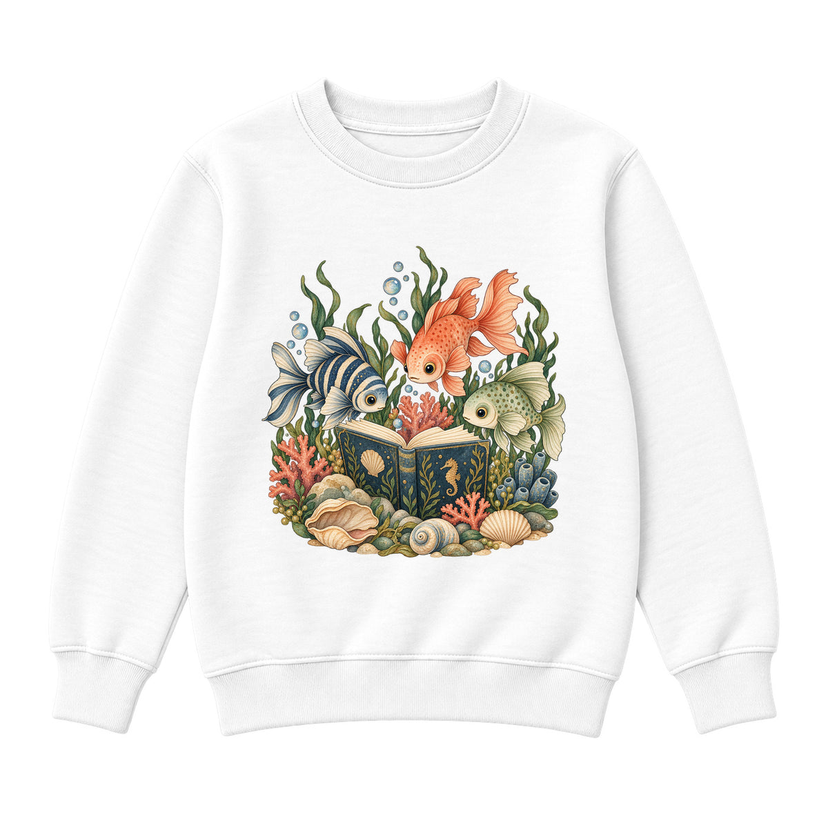 Storybook — Undersea Book Club — Classic Youth Sweatshirt / White