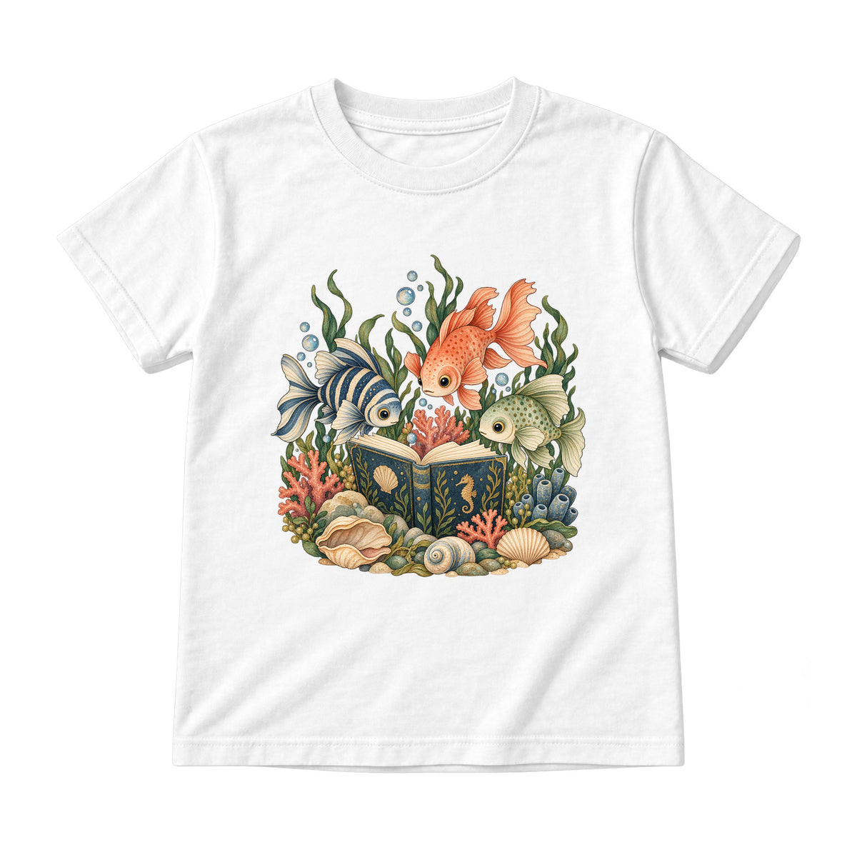 Storybook — Undersea Book Club — Youth T-Shirt / White