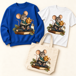 Storybook — Mouse and Cookie Storytime coordinated sweatshirt, T-shirt and canvas tote