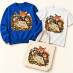 Storybook — Woodland Mystery Club coordinated sweatshirt, T-shirt and canvas tote