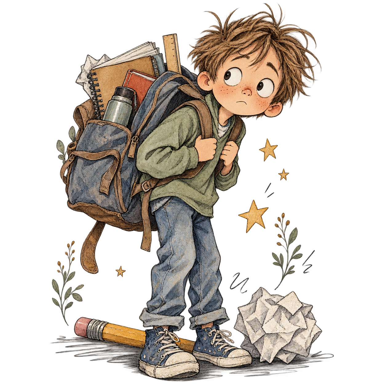 Storybook — Notebook School Days original print artwork
