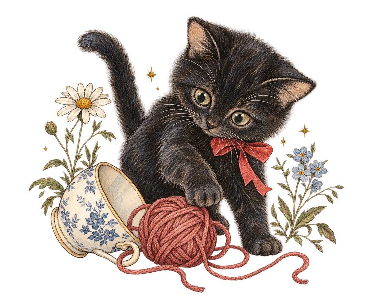 Storybook — Curious Kitten original print artwork